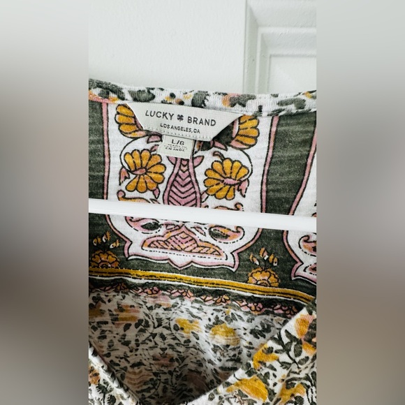 Lucky Brand Multicolor Floral Tie-Front Blouse - Picture 4 of 7